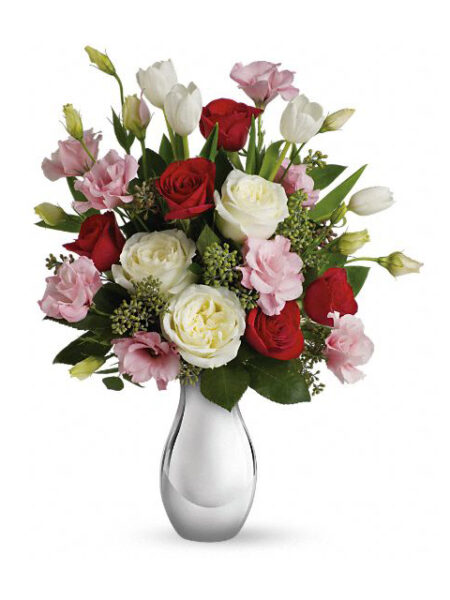 rose rosse bianche e rosa