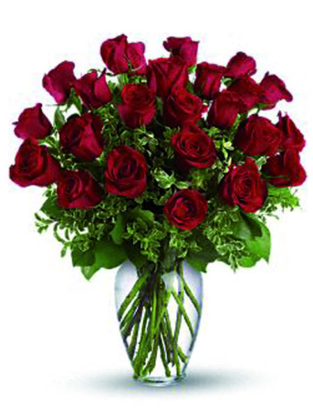 24 Roselline rosse con verde