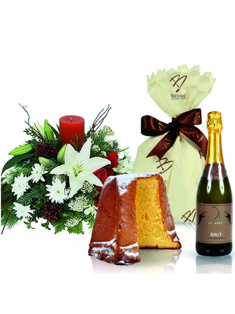 centrotavola-natalizio-con-pandoro-e-spumante centrotavola natalizio con pandoro e spumante